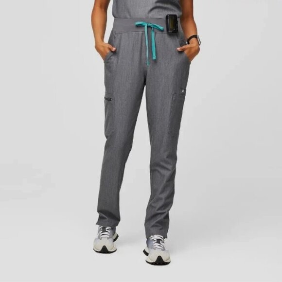 Figs High Waisted Yola Skinny Scrub Pants Graphite Gray Women’s XL Petite - Picture 1 of 10